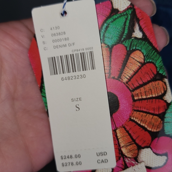 NWT Anthropologie Farm rio denim Colorblock Midi dress Fit & Flare S - Picture 9 of 16